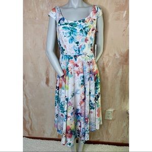 Calvin Klein Fit & Flare Floral Dress Size 10
